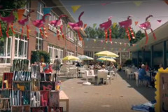 Speelplaats Versierd Voor Eindjaarsfeest