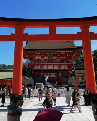 Bij Een Japanse Tempelpoort Rh