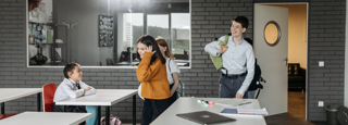 Leerlingen Komen Klas Binnen Rh