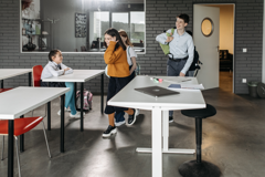 Leerlingen Komen Klas Binnen Rh